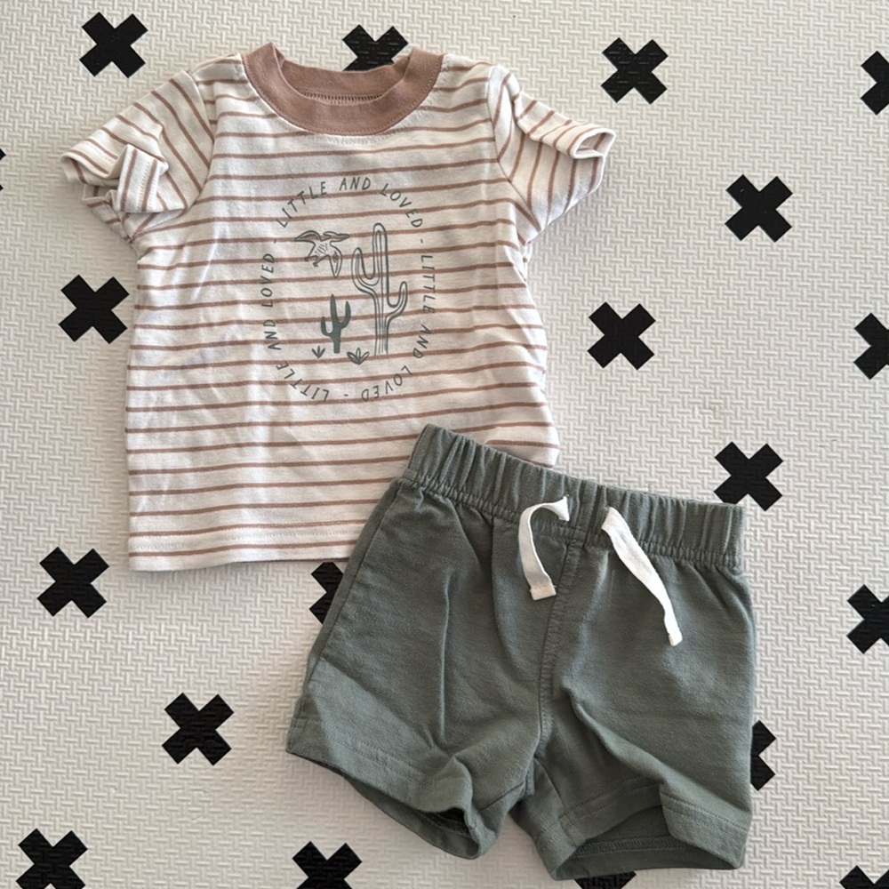 Carter’s 6m little and loved tshirt and short set